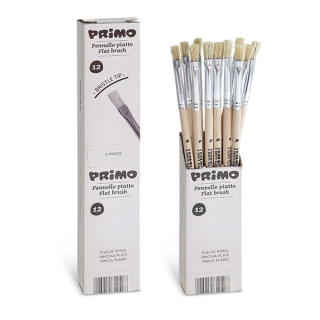 Primo Borstenhaarpinsel flach Größe 12