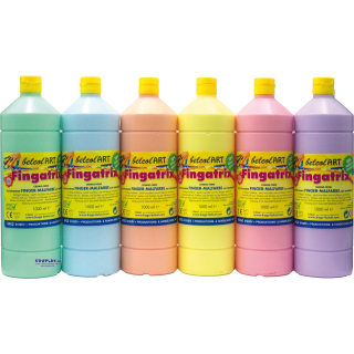belcolART Fingermalfarbe Pastell Set 6 x 1000 ml