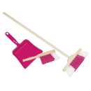 Kinderkehrschaufel, Handfeger und Besen rosa