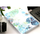 Design - Notizblock blaue Aquarellblumen