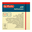 Haftnotizblock 75x75 mm 400 Blatt gelb FSC Mix