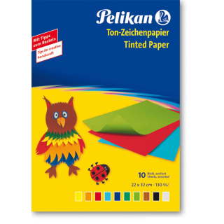 Tonzeichenpapier (Mappe mit 10 Blatt) in verschiedenen Farben