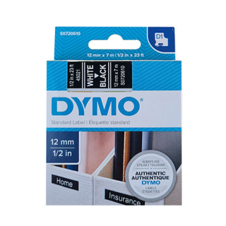 DYMO Schriftband weiße Schrift / schwarzes Band (für Labelmanager 160)