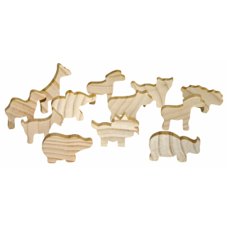 Holzfiguren Tiere 12er Set