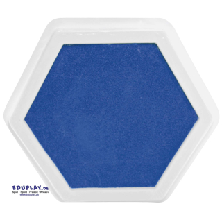 Riesenstempelkissen 6-eckig 14 x 14 cm Blau