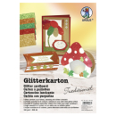 Glitterkarton in traditionellen weihnachtlichen Farben (5 Blatt)