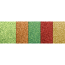 Glitterkarton in traditionellen weihnachtlichen Farben (5 Blatt)
