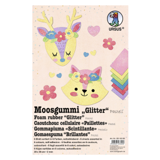 Moosgummi Glitter-Pastell