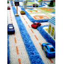 3D Straßenteppich in blau